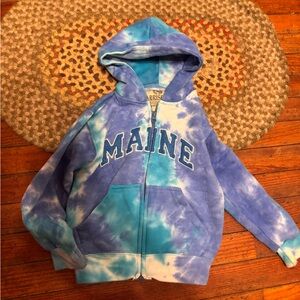 Vibrant Blue Tie-Dye Kids Hoodie
